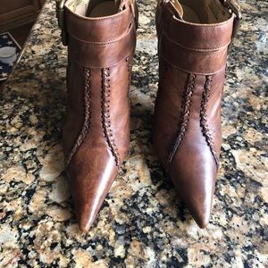 Brown leather  ankle boots